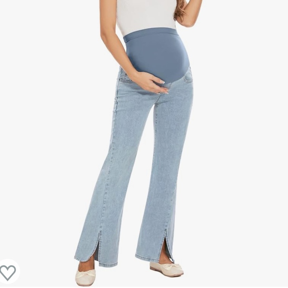 Maternity Stretch Split Front Boot Cut Jeans - image 3